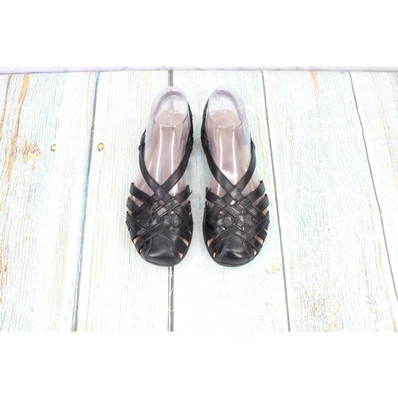 Earth Origins Belle Brielle Black Leather Slingback Comfort Sandals Size 7.5 M - Picture 5 of 9